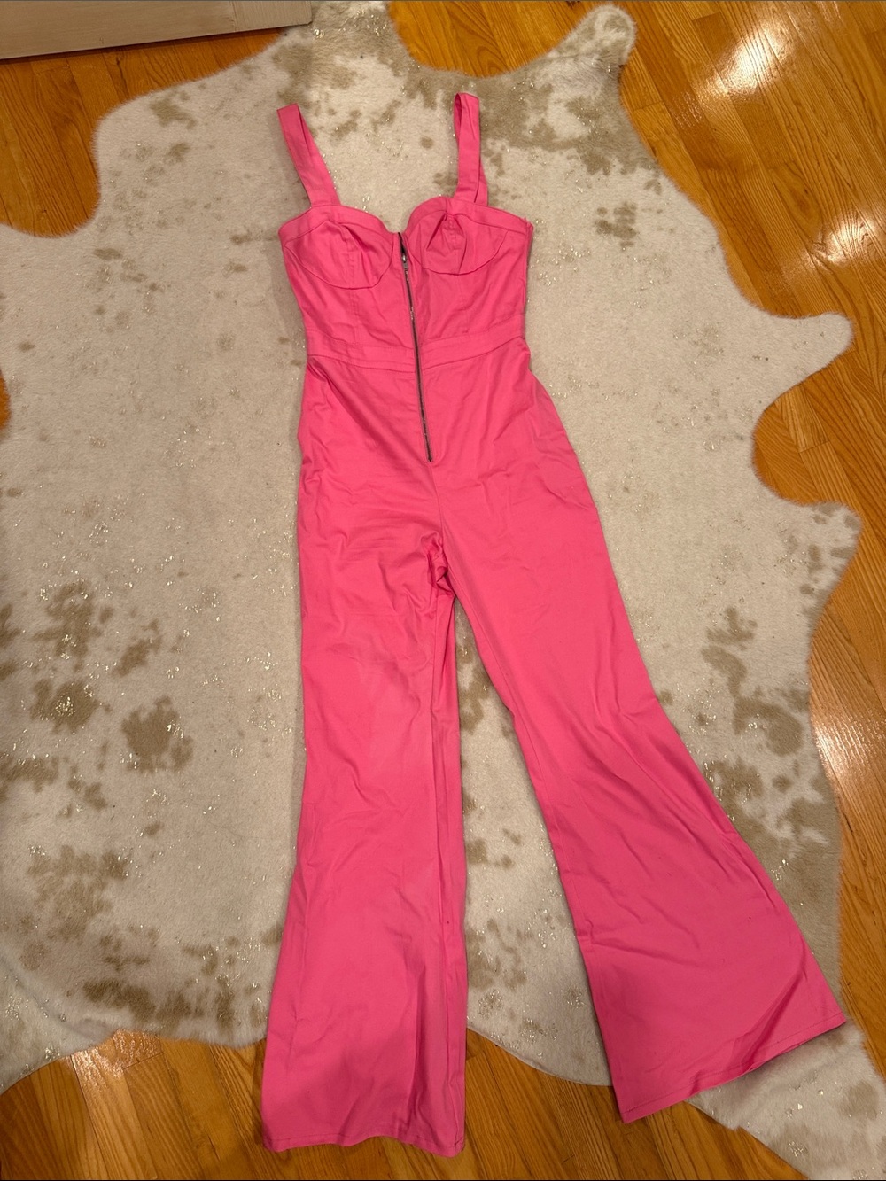 Flying Tomato Hot Pink Sleeveless Jumpsuit with Front Zip